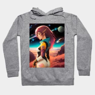 Abstract Space Anime Style Girl, Sticker, Tshirt and Accessories Hoodie